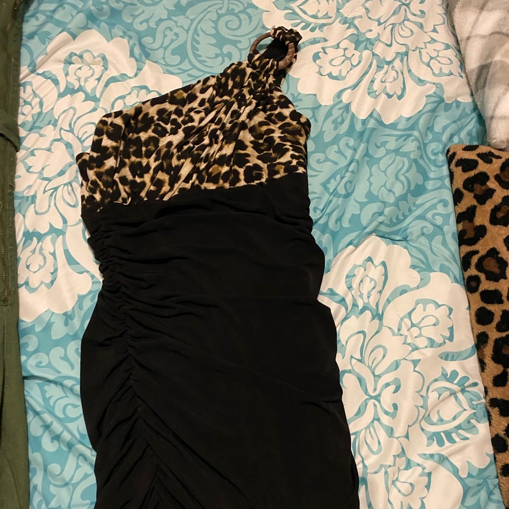 Short animal print dress